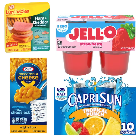 Save $3 When You Spend $15 on Kraft Macaroni & Cheese Dinner Box 5.5 - 7.25-oz, Jell-O Refrigerated Cups, Capri Sun or Kool-Aid 10-ct. or Lunchables