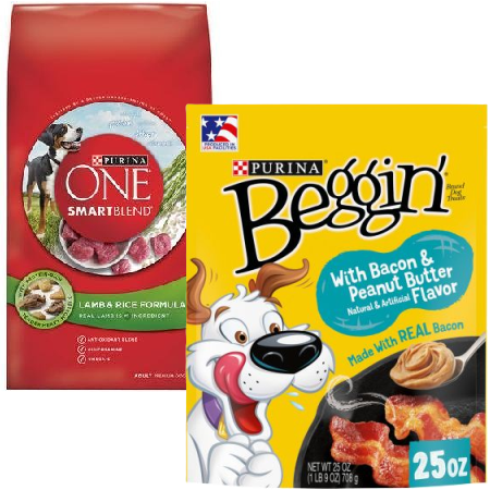 Buy ONE (1) 2lb or larger bag of Purina ONE Dry Dog Food, Get $1.00 Off ONE (1) Beggin’ Dog Treat